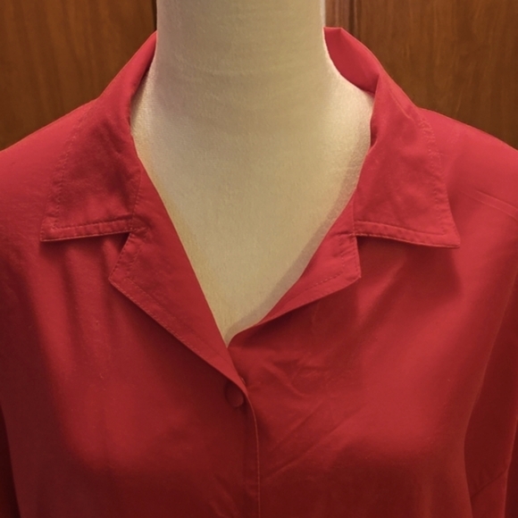 g.w. Division Of Graff Dark Pink Long Sleeve Button Down Top Women Size 2X - Picture 2 of 11